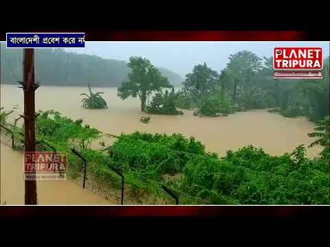 বাংলাদেশী প্রবেশ করে নদীর বাঁধ ভেঙ্গে দিলো বিলোনিয়া ভারত বাংলাদেশের সীমান্তে | Tripura Flood News