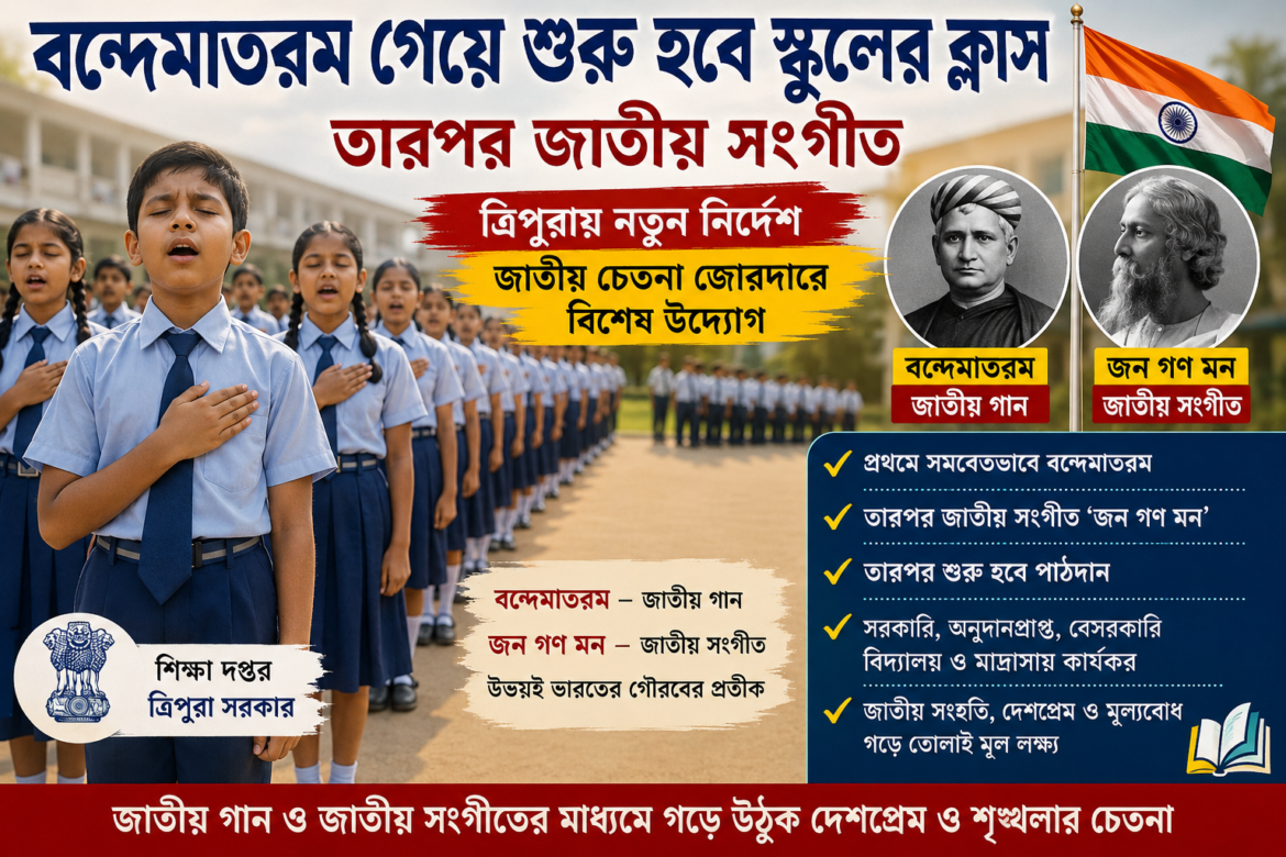 বন্দে মাতরম গেয়ে শুরু হবে স্কুলের ক্লাস